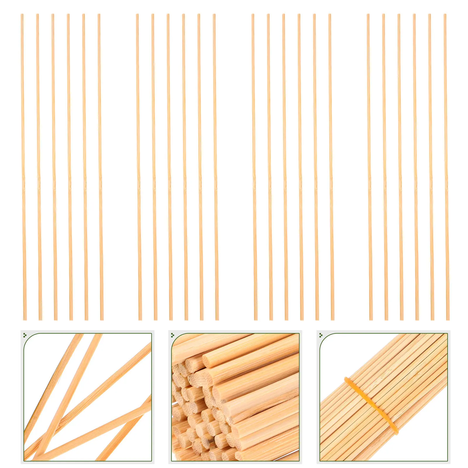 

100Pcs Polished Natural Wood Rods Wooden Sticks Handmade Material DIY Craft Supplies Wood Handicraft DIY Handicraft Materials