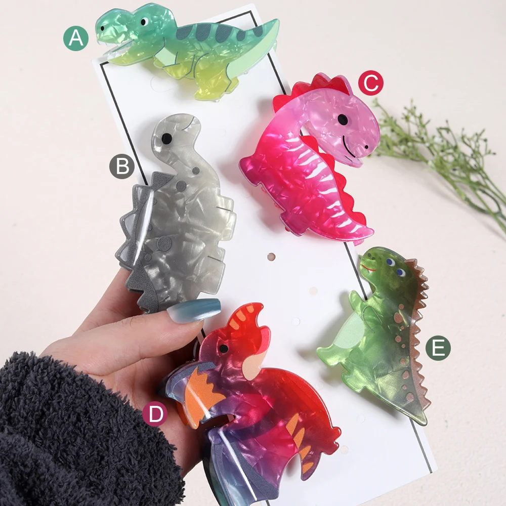 1pc Lovely Dinosaur Shaped Hair Claw Clip Cute Hair Grab Clip Funny Style Ponytail Holder For Women And Girls