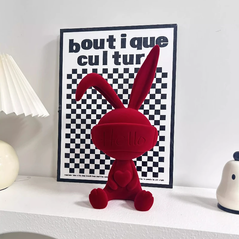 Flocking rabbit ornament living room TV cabinet wine cabinet decoration