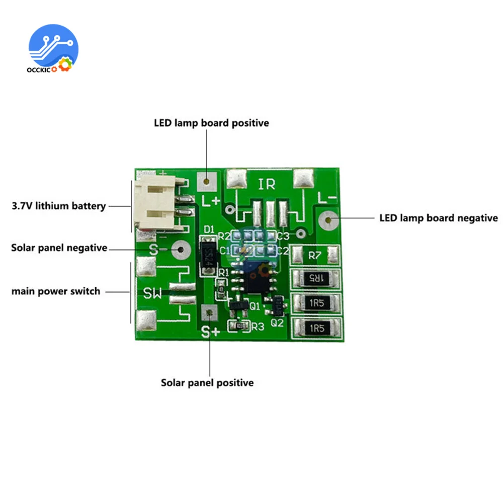 Spotlight 3.7V วงจรบอร์ดคอนโทรลสมาร์ทกลางแจ้ง LED Light สำหรับพลังงานแสงอาทิตย์ไฟภายนอกอาคาร