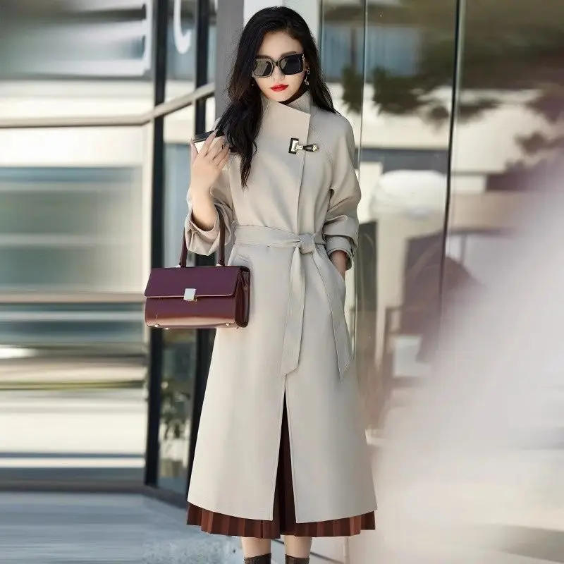 

Trench Femme Long Coat Woman Feature Neutral Looks Cute Slits Relaxation Caramel Uniform Distressed Excellent Double-Decker Ins