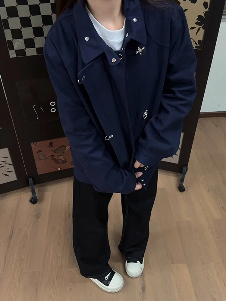 

Olive een ort Flight Jaet Men's Autumn American High-End Sense Stand Collar Deconstructed Workwear Versatile Outerwear