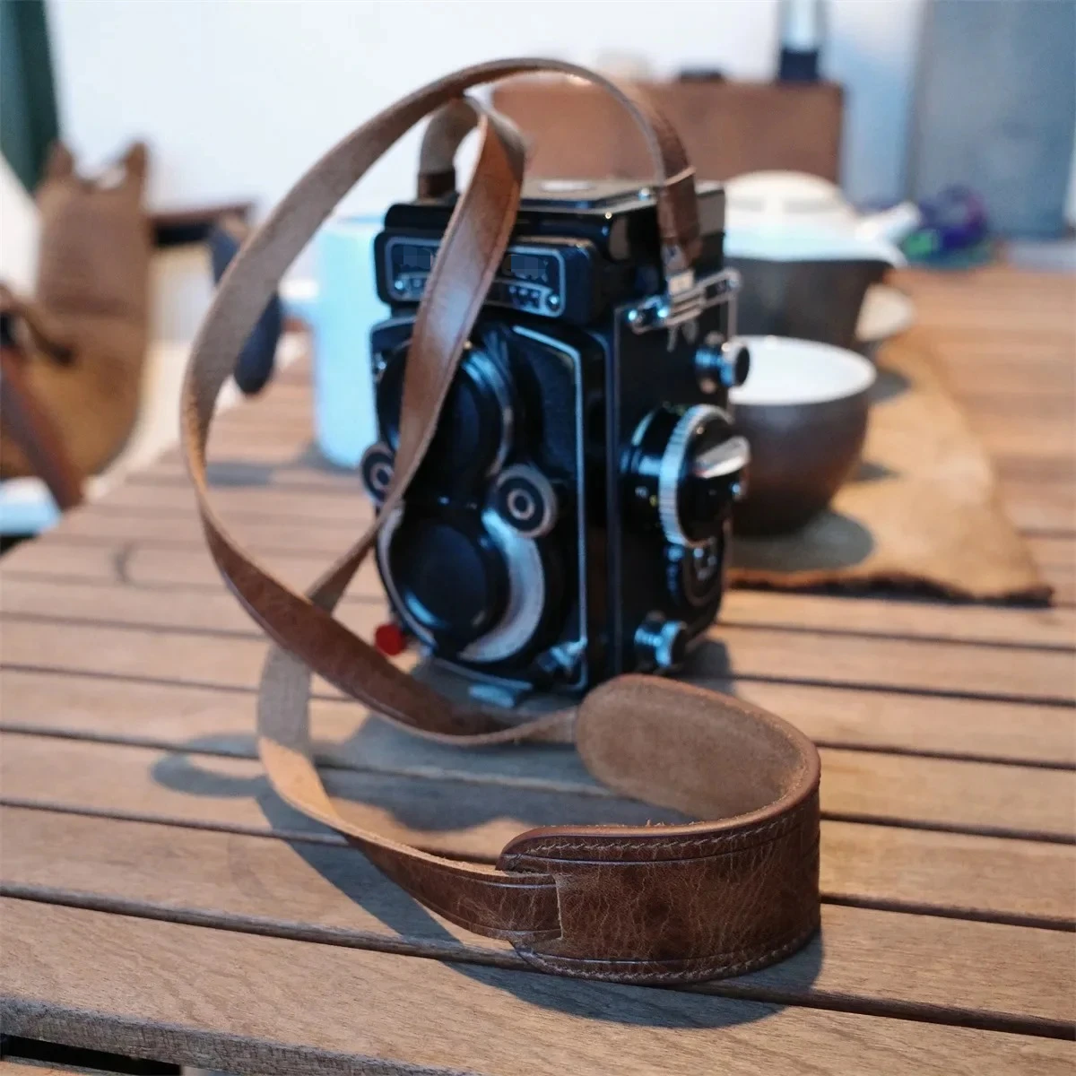 Camera Shoulder Strap Pure Leather Portable Strap Scissors Type Buckle for Rolleiflex 3.5F/2.8F Strap Camera Accessories