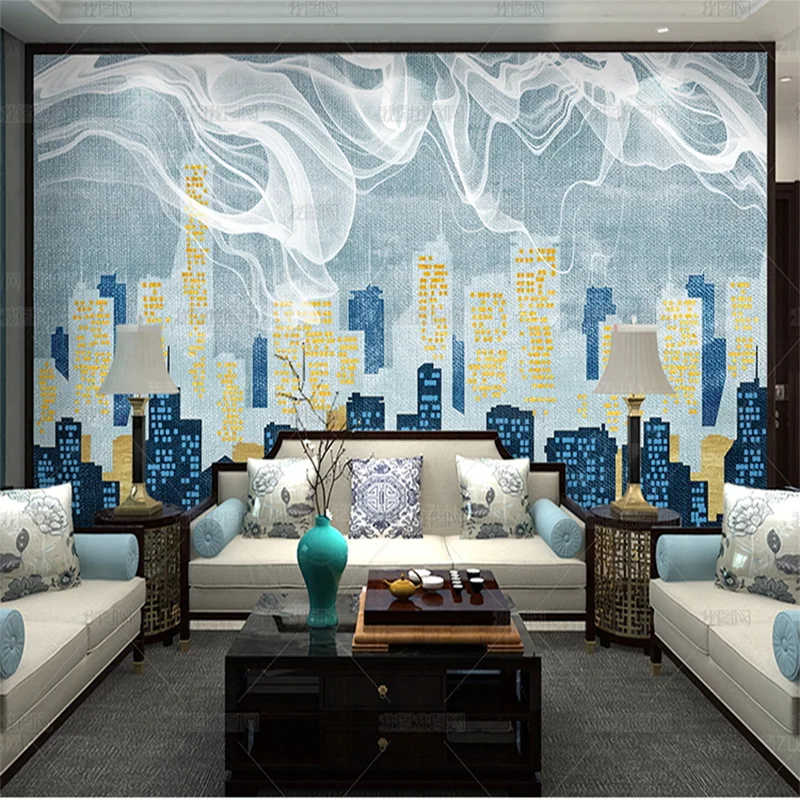 

Пользовательские 3d Nordic Light роскошные обои смог город абстрактная фреска ТВ гостиная спальня фон стены современный ресторан 8d