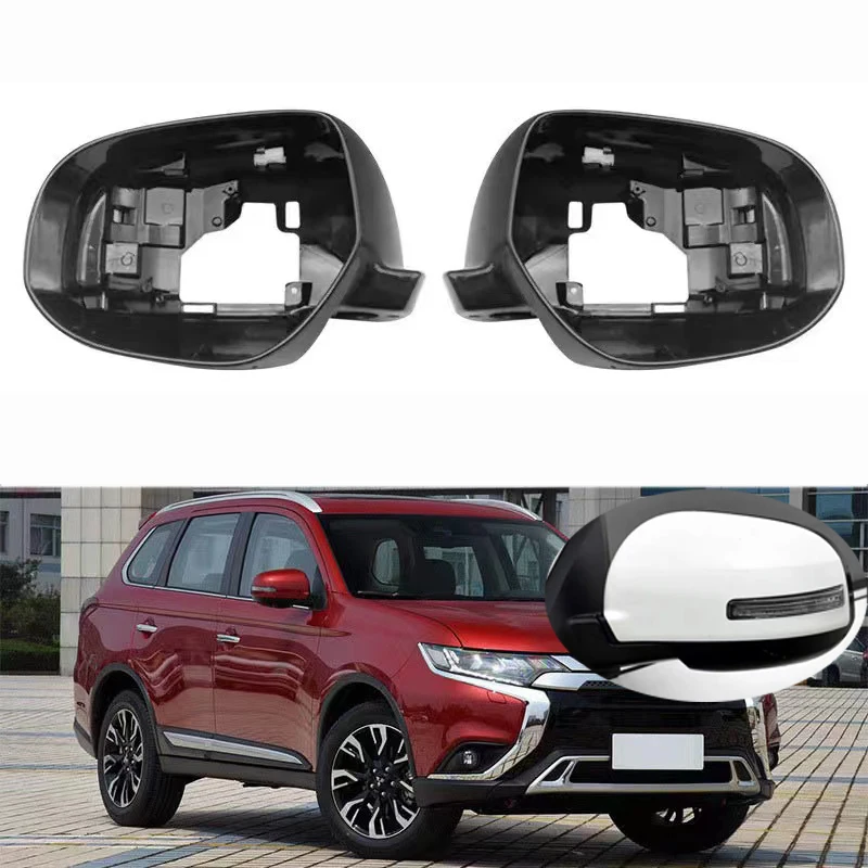 For Mitsubishi Outlander 2013-2018 Car Accessories Side Mirror Housing Frame Glass Surround Holder Trim No Camera Hole