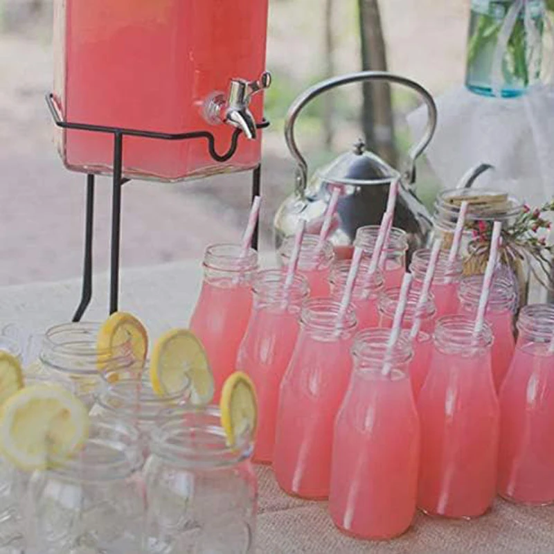 Biodegradable Pink Paper Straws, Pack of 100 Party Straws for Juice, Cocktail, Smoothies, Birthday, Wedding, Bridal/Baby Shower