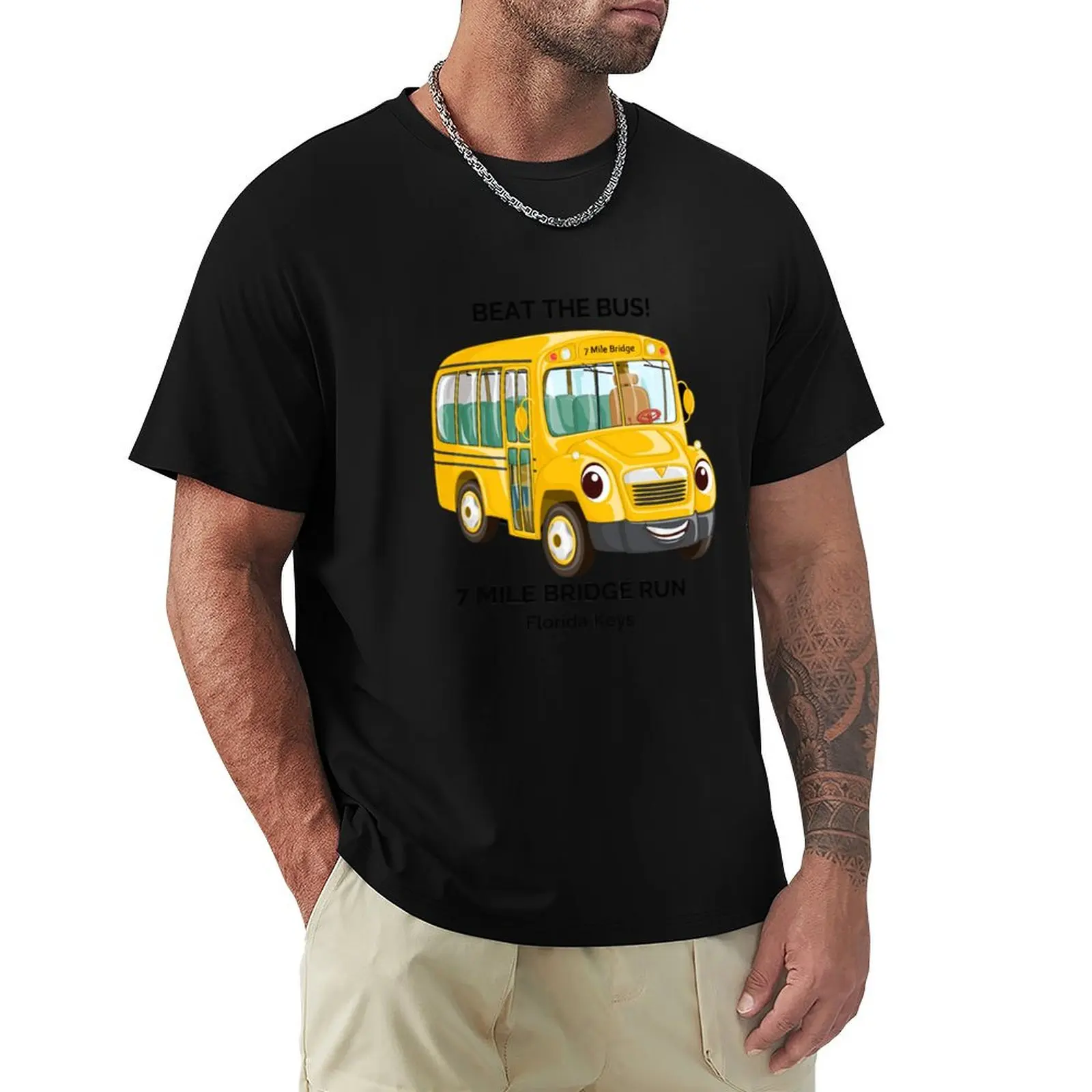 Beat The Bus - Seven Mile Bridge Run T-Shirt Modern Style Print T-Shirt