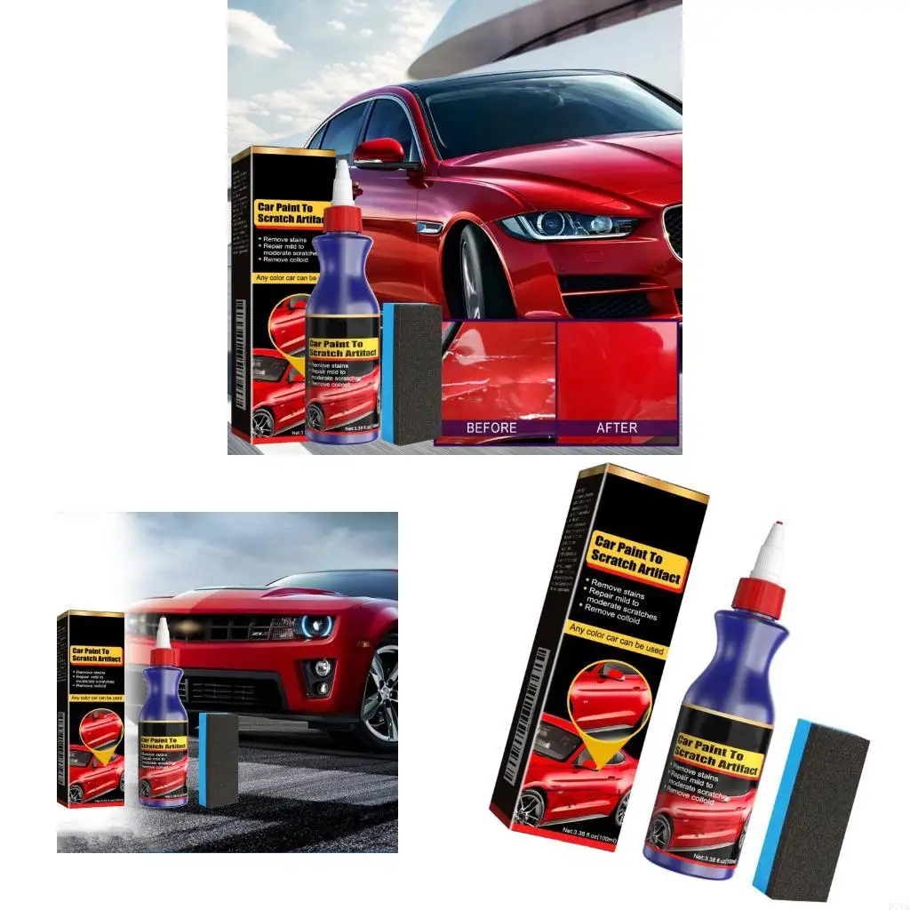 

Комплект полировки автомобиля с царапиной и вихрями с полировкой 100 мл и протирание Sponge Car Scratch Repair D7ya