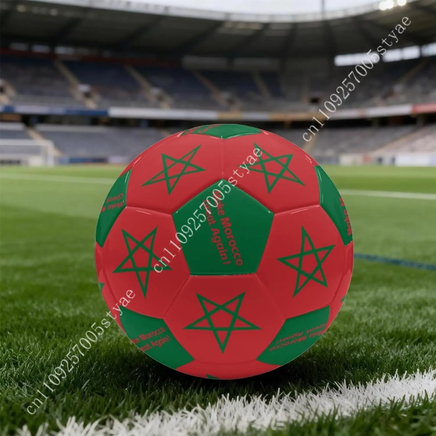 Morocco Flag Soccer Ball Leather Football Lightweight Sport Equipment Durable Soccer Balls for Indoor Outdoor Match Training