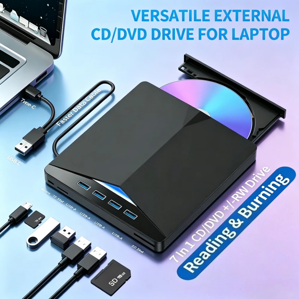 7-in-1-usb-30-type-c-sd-tf-外付けcd-dvd-rw光学ドライブ-dvdバーナー-レコーダー-リーダー-プレーヤー-トレイタイプ-pc-ラップトップ-ノートブック用