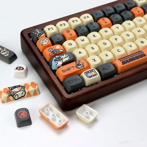 Imagen 2 del producto KBDiy lindo Anime ZZZ Bangboo Keycap PBT KOA perfil Alice Split Space ISO Keycaps personalizado para teclado mecánico 60 133 teclas Set