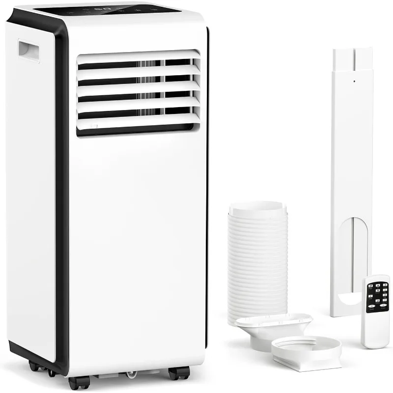 8,000 BTU Portable Air Conditioners (2024 Upgraded) Cool Up to 350 Sq.Ft  Remote, Installation Kits for Home/Office/Dorms, White