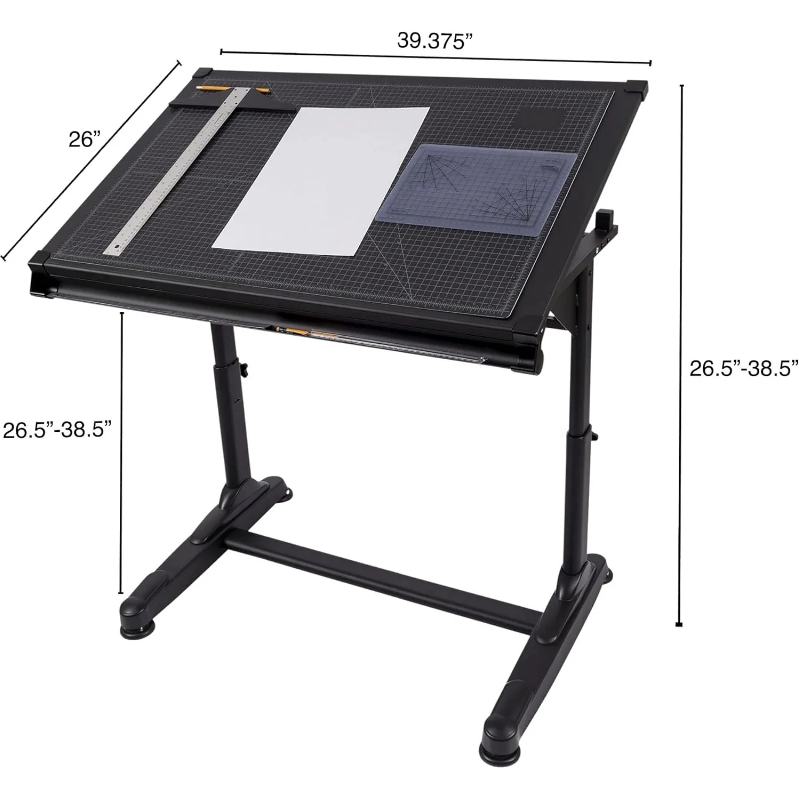 US Adjustable Height and Angle Drafting Table Drawing Desk