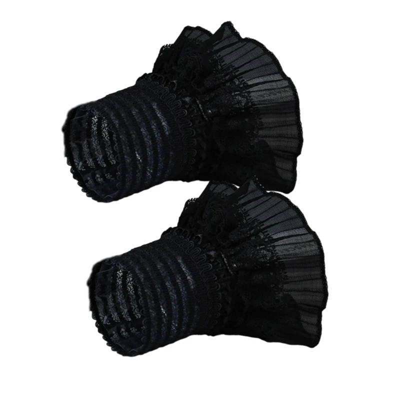 Detachable Ruffled False Sleeves for Shirt Girls High Elastic Wristband Decorative Sleeves Woman Taking Photo Supplies