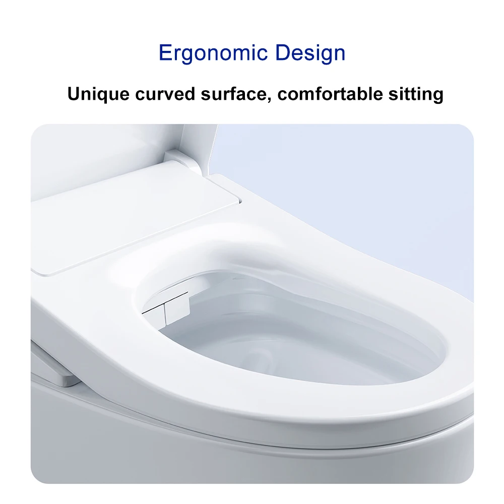 Smartmi Smart Toilet Seat with LED Light Auto Flushing Heated Toilet Seat Support Foot Sensor Self-Cleaning Nozzle Auto-Dryer fo