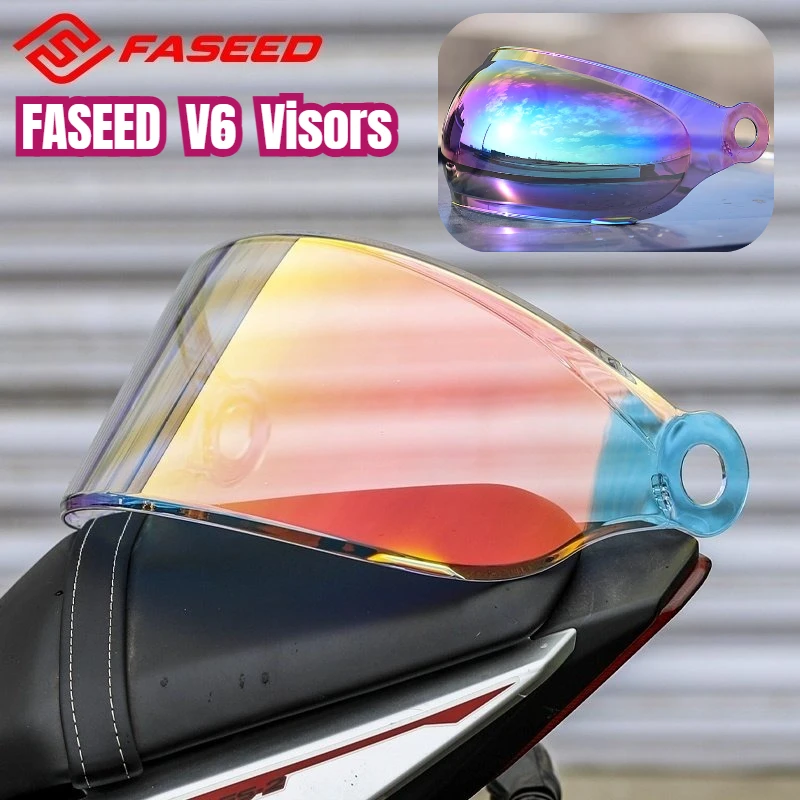 

FASEED V6 Защитный визор для шлема, сменная линза, прочный, устойчивый к царапинам, ветрозащитный, с защитой от УФ-излучения