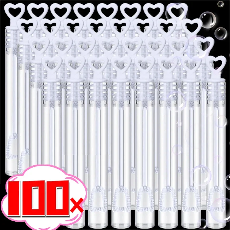 

10/100PC Bubble Soap Bottles Mini Love Heart Shape Tube Bubble Wand Wedding Gifts for Guests Birthday Party Decorations Kid Toys