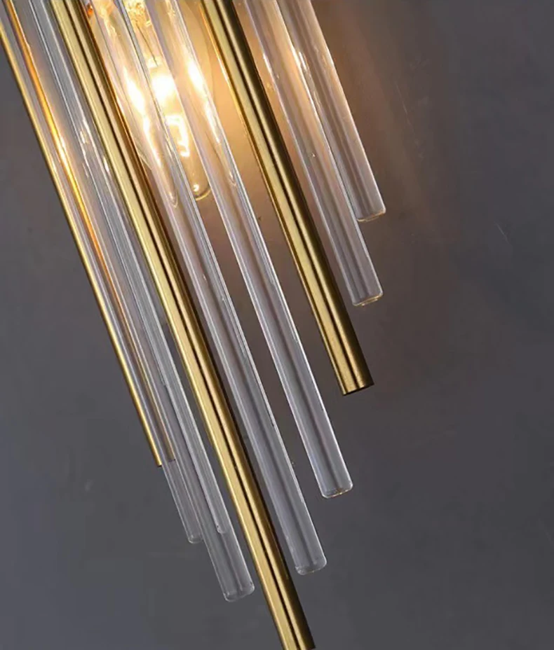 Clear Crystal LED Wall Lamp E14 Bulb Stainless Steel