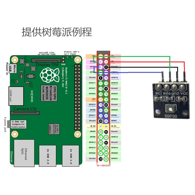 SGP30 air quality sensor module formaldehyde carbon dioxide IIC measurement module provides information