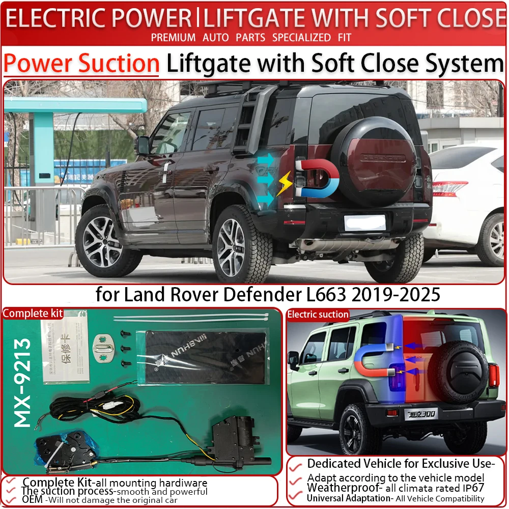for Land Rover Defender L663 2019-2025 Automatic Power Liftgate with Soft Close Anti-Pinch  Waterproof Motor Fit  Simple Install