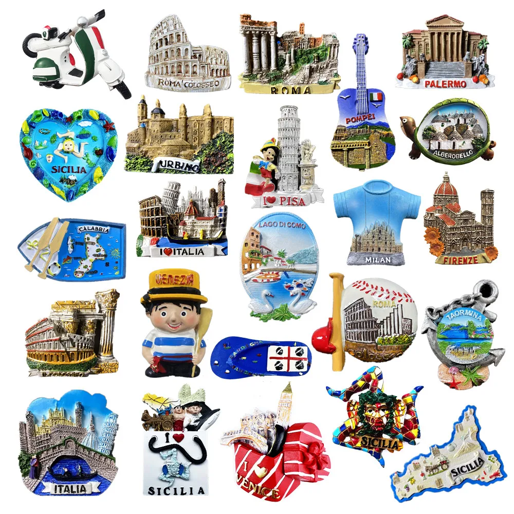 

Europe Italy 3D Fridge Magnets Tourism Souvenir Refrigerator Magnets Sticker Collection Handicraft Decoration Articles