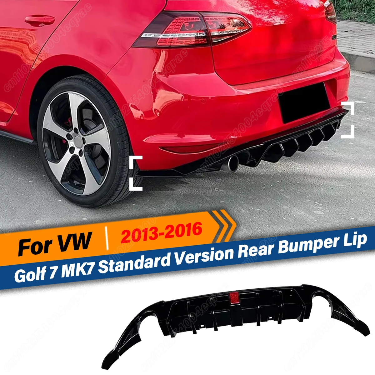 

For Volkswagen VW Golf 7 MK7 Standard Version 2013 2014 2015 2016 Rear Bumper Lip with LED Light Rear Surround Diffuser Spoiler