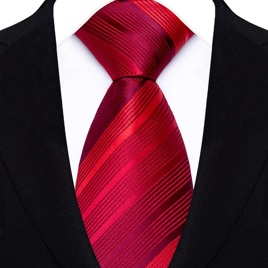 Classic Jacquard Striped Plaid Paisley 8cm Polyester Red Color Wedding Tie Formal Necktie Accessories Gift Neck Tie For Men