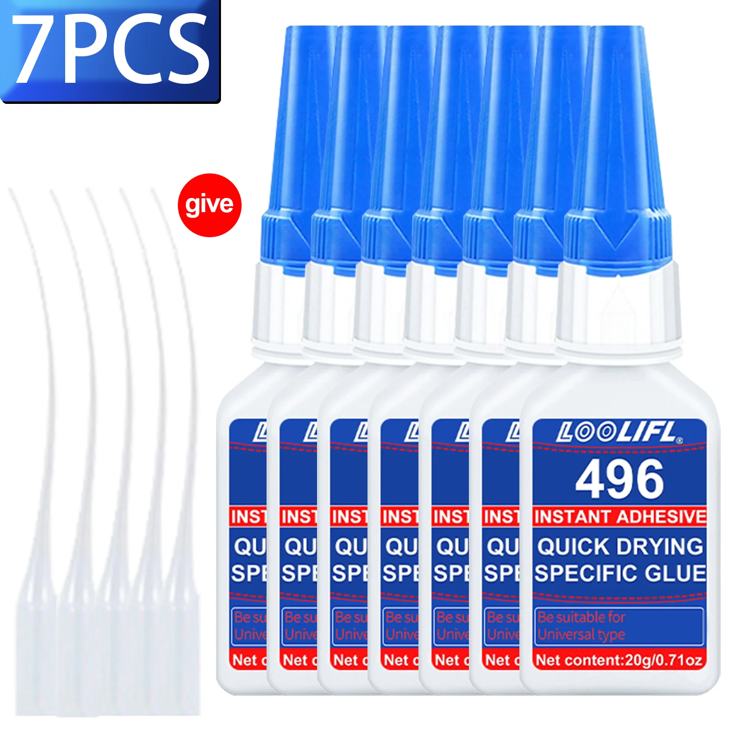 496 Mehrzweck-Superkleber, Cyanacrylat-Klebstoff, 20 g, sofortiger, schneller Klebstoff, für Gummi, Holz, Glas, stärkeres All-Bonding-Klebewerkzeug