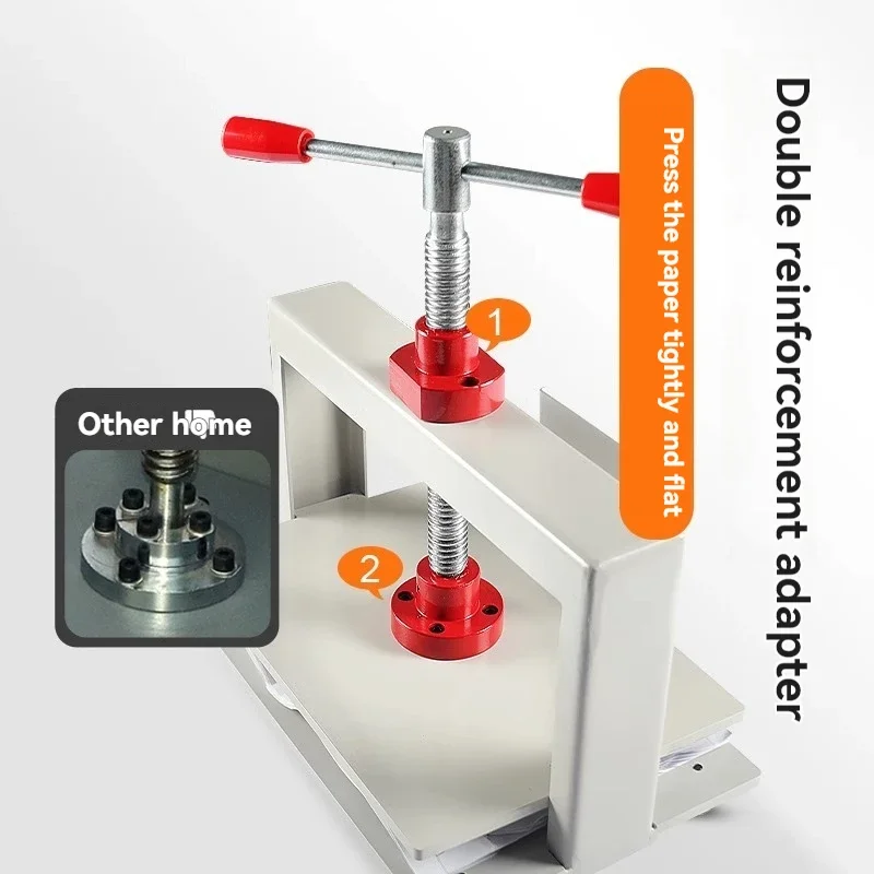 Nieuwe nieuwe handmatige A4-afvlakmachine, financieel boekblok en kartonnen bindende voucher papierpersmachine