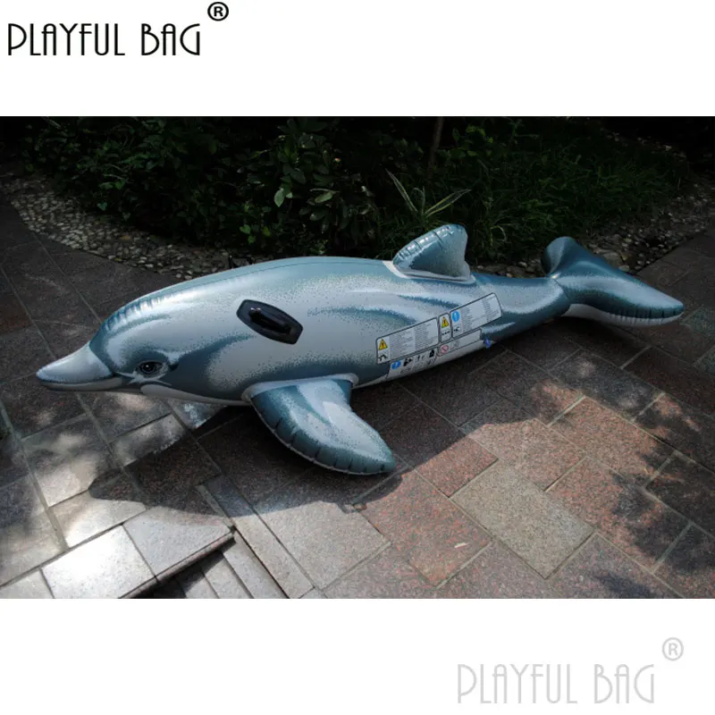 Playful bag Small inflatable dolphin for child Summer swimming toys Children Floating row Swimming rings 175x66cm E88