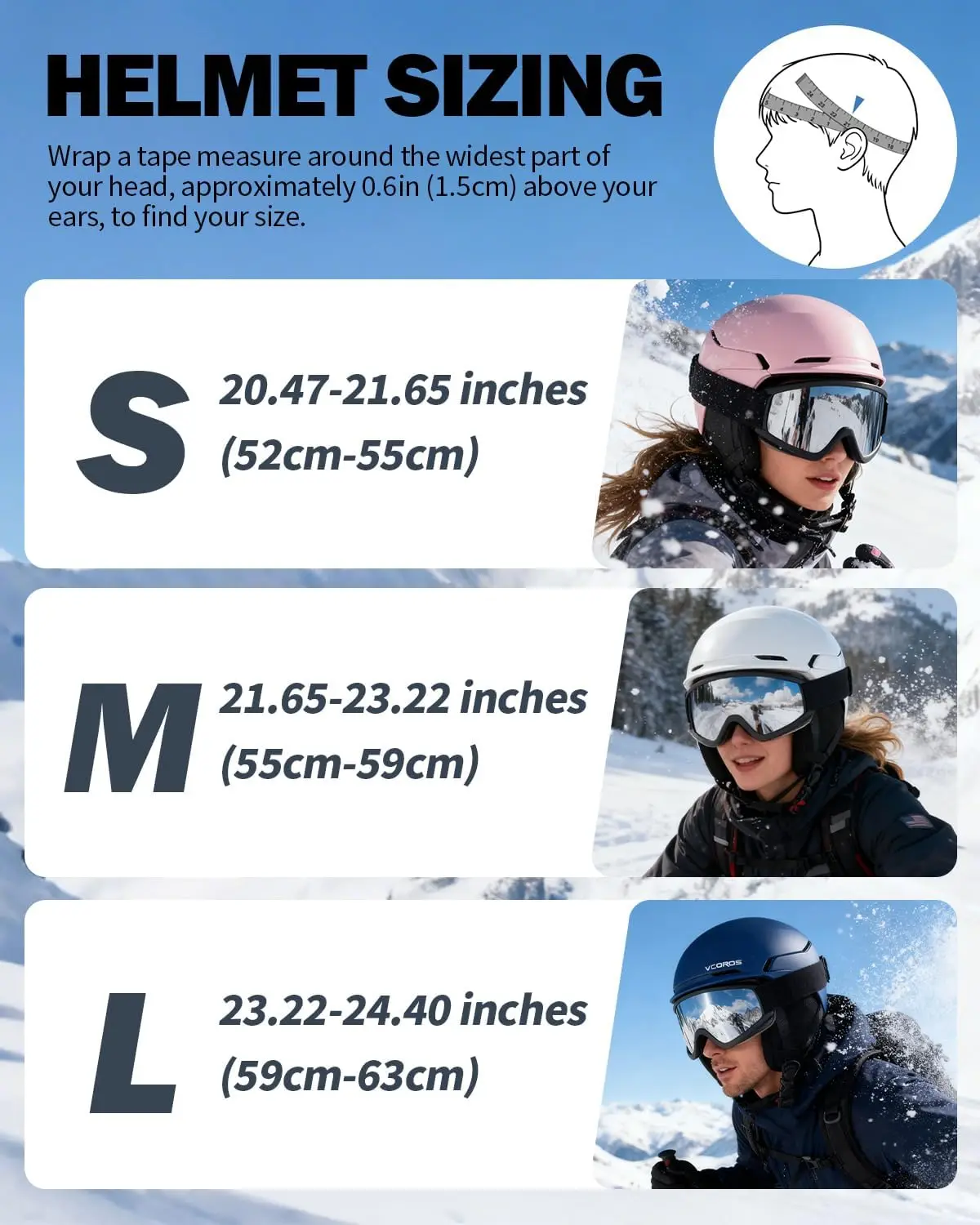 Lightweight Adult Ski Helmet with Goggles Set, Durable PC Shell for Men and Women Snow Sports view 5