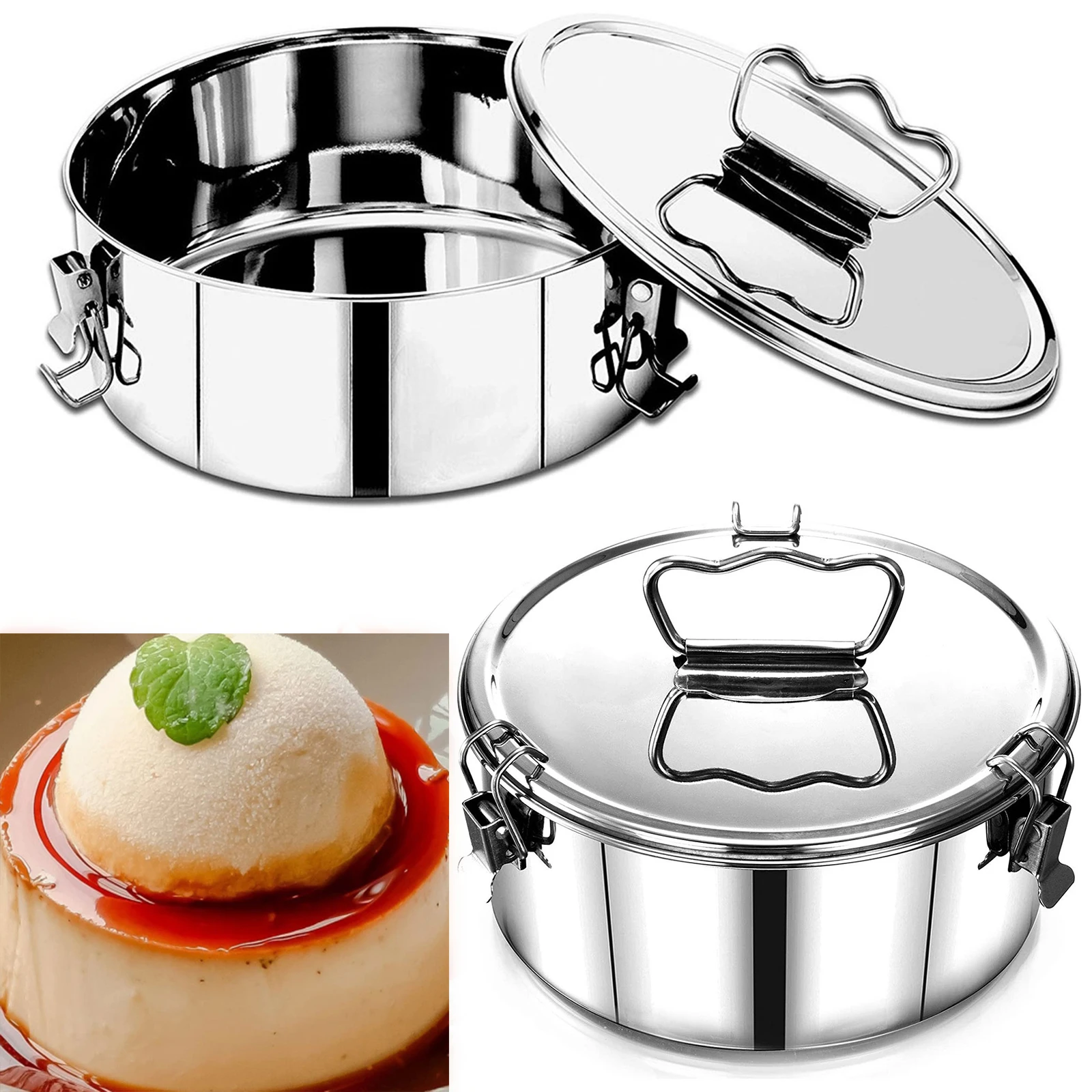 Flan-Pfanne-Form, rund, zum Backen von Kuchen, Flan-Kuchen, Backformen, Käsekuchen-Pfannen aus Edelstahl für Schokolade, Küchenbedarf