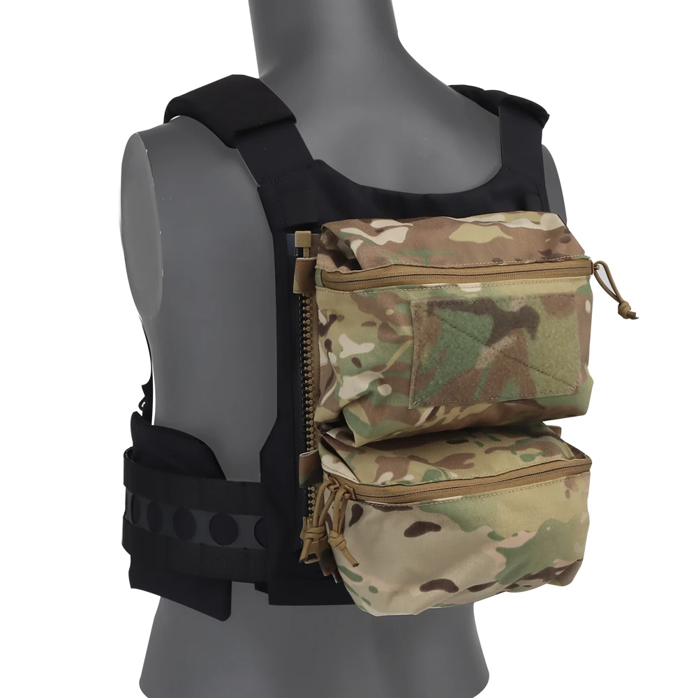 Tactique V5 PC panneau arrière Double sac poches à usage général Style Ferro gilet plaque transporteur sac à eau équipement