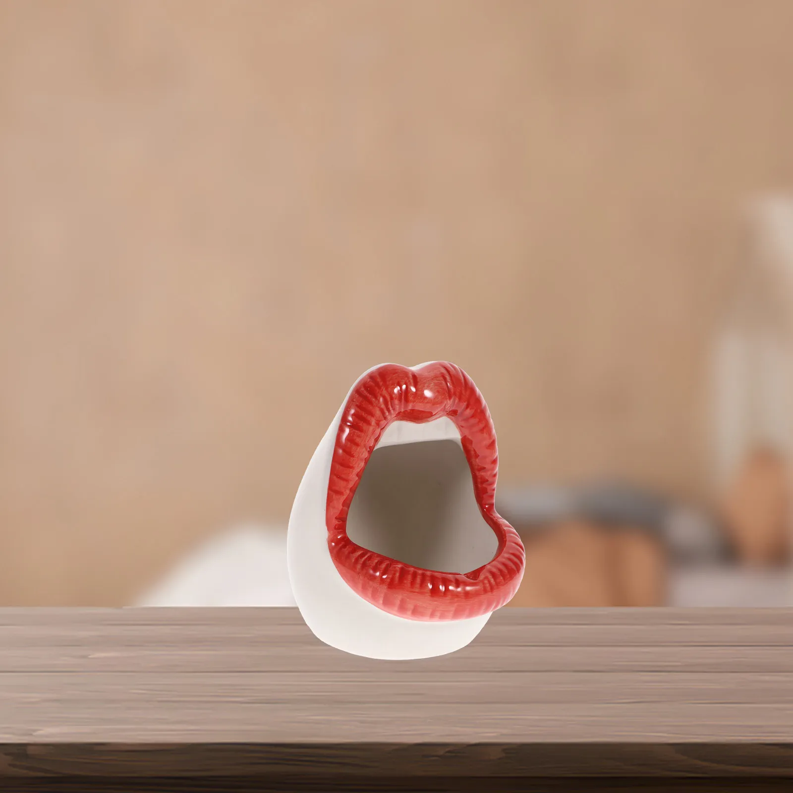 

Креативный керамический поднос-держатель в форме больших губ, забавный современный декор для дома, пепельница