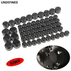 62PCS Bolt Covers Motorcycle Engine Screw Cap Cover Aluminum For Harley Touring Road King Street Glide 2017-2022 Softail 2018-22