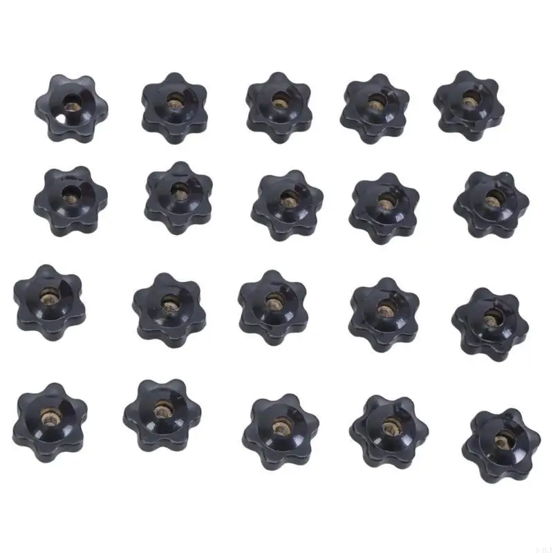u4la 20pcs يدوي البرقوق شد المكسرات مقبض مقبض الإبهام الميكانيكي الجوز المسمار على نوع المقابض ملولبة نجم المقبض الدائم