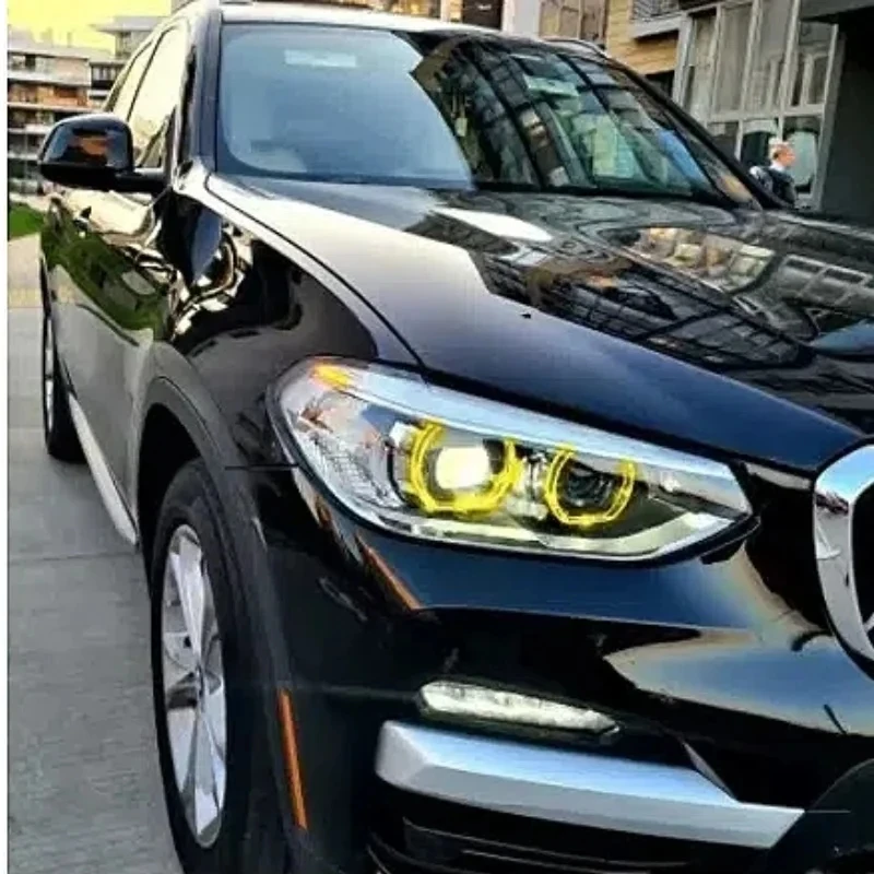 لوحات عين الملاك الأصفر DRL لـ 2019 2020 2021 BMW X4 G02 X3 G01 F97 F98 LED وحدة إضاءة نهارية غير قابلة للتكيف #4