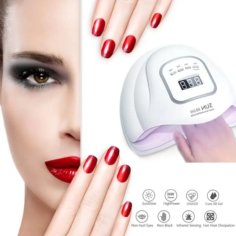 Lámpara Led Uv para manicura, 45 cuentas, 120w, accesorios para secado de uñas, máquina de esmalte de Gel, secado rápido