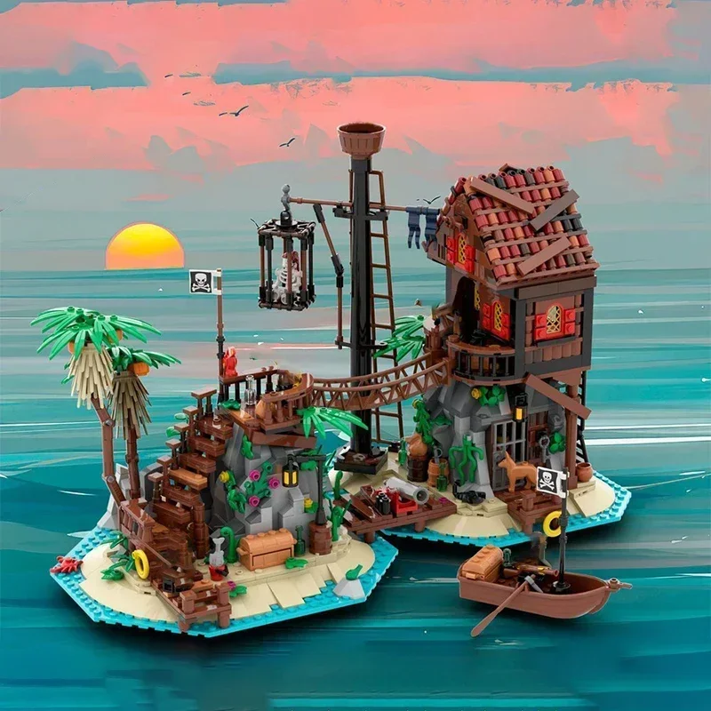 Pirate's Bay Moc Bouwstenen Pirate Treasure Island Skull Bay DIY Constructie Streetview Bricks Creatief speelgoed voor kinderen Cadeau