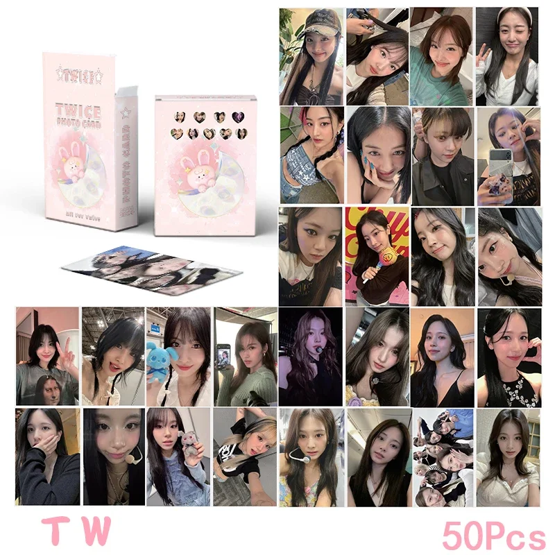 50pcs/set KPOP TWICENew Album Laser Card LOMO Card AEYOUNG DAHYUN JIHYO MOMO NAYEON Girl Collection Gift Postcard Photo Card