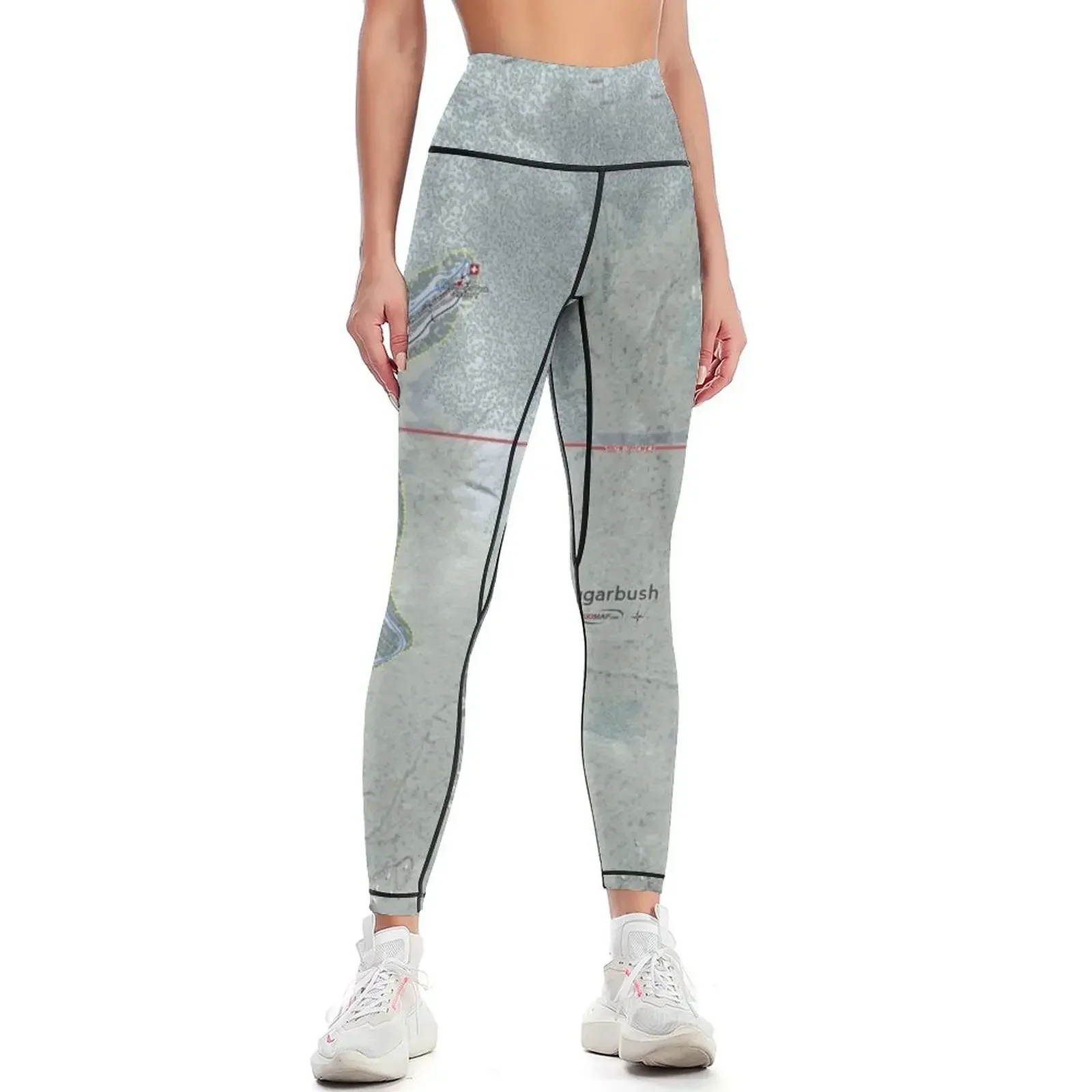 

Sugarbush Resort Trail Map Leggings sporty woman gym workout clothes for push up tights for sportswear for gym Womens Leggings