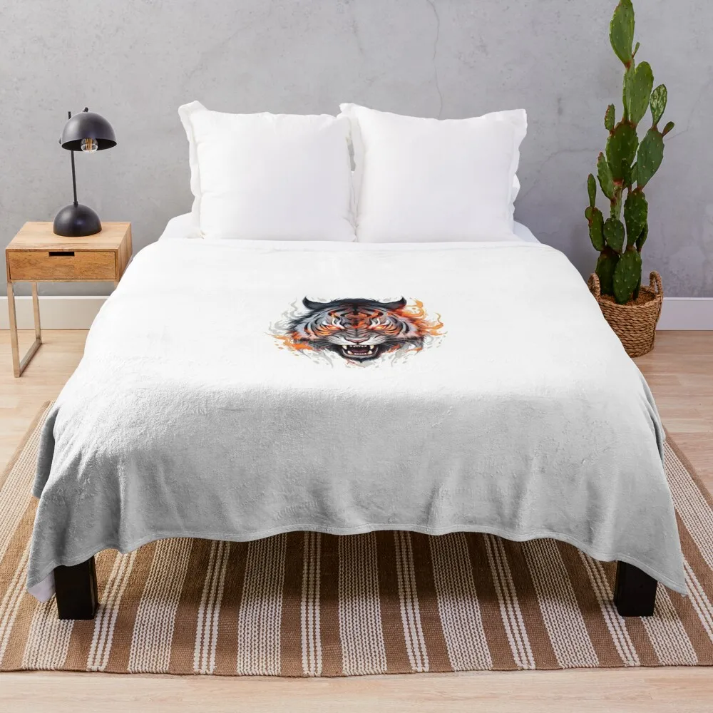 Savage Serenade: The Roar of the Tiger 035 Throw Blanket Heavy Winter beds funny gift Bed Fashionable Blankets