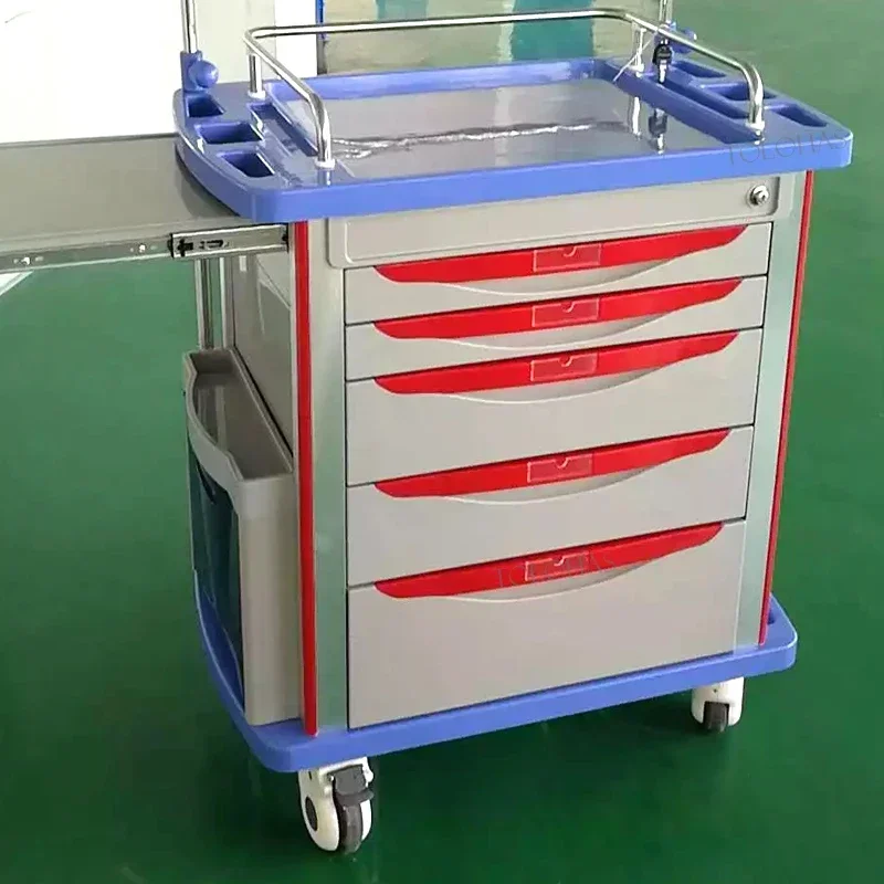 LHRC9 Hospital Furniture Emergency Trolley Cart Medical ABS