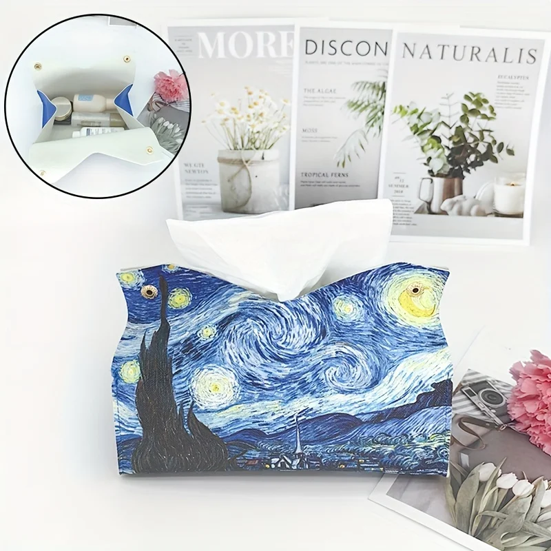 1pc Van Gogh Starry Sky Paper Tissue Storage Box Paper Special