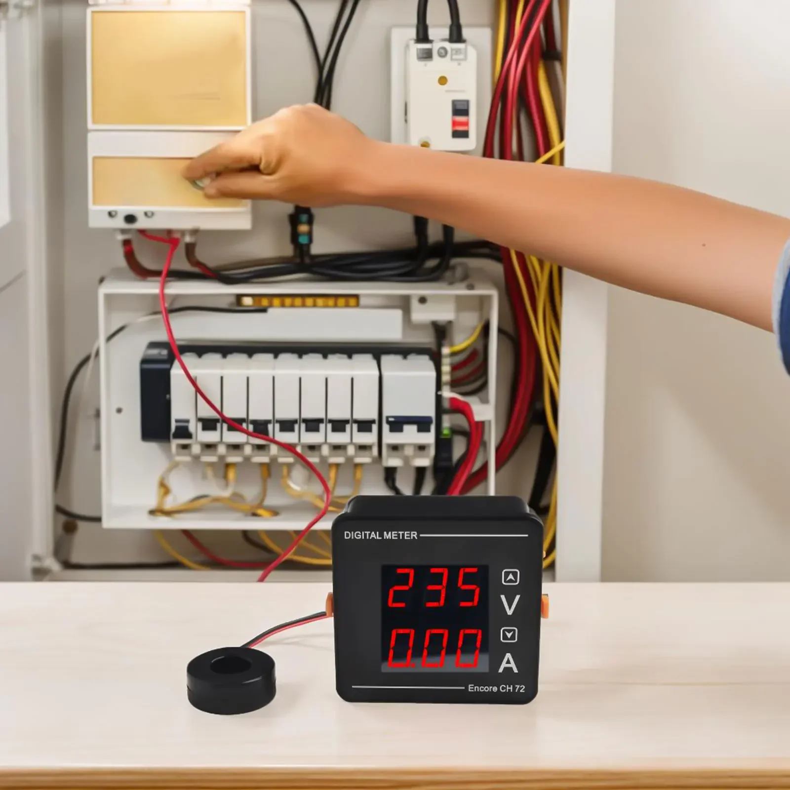 Compact Digital Voltage Current Meter Designed for Embedded Installation Providing Accurate Readings in Real Time Conditions