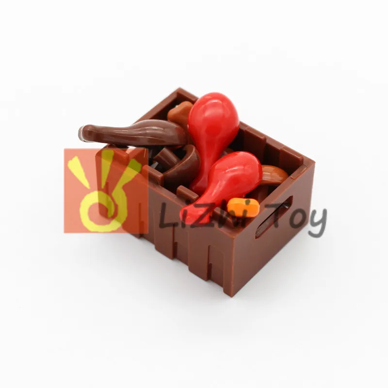 30pcs MOC Brick Part 33057 Turkey Chicken Drumstick 20mm with Round Opening on Back Short Classic Building Blocks Toys Accessory