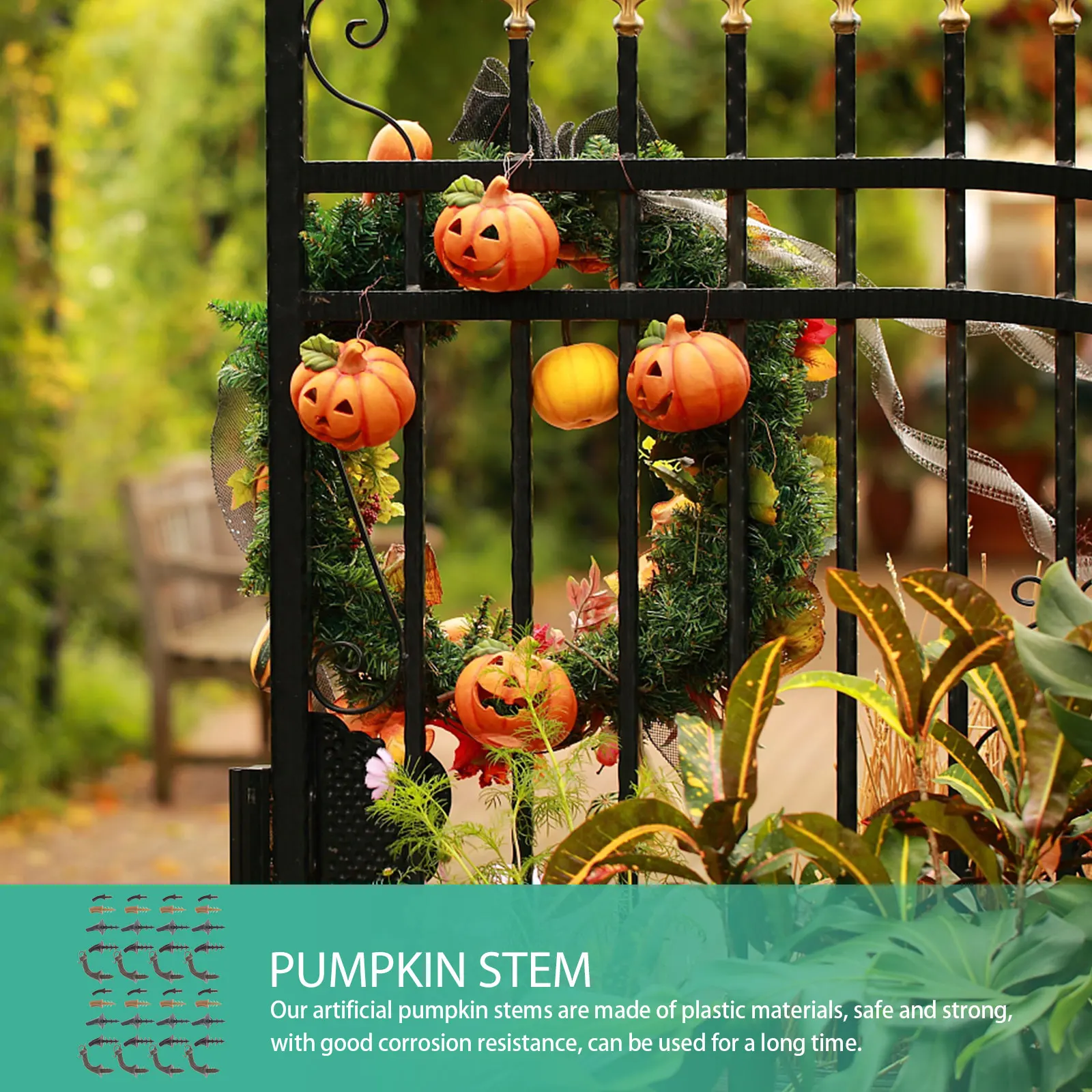 

40 Pcs Pumpkins Handle Accessories Small for Craft Artificial Accessory Halloween