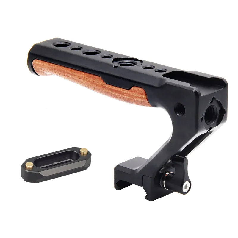 Universal Wooden NATO Top Handle with Quick Release for Sony Canon Nikon DSLR Camera Hand Grip for Photo Studio