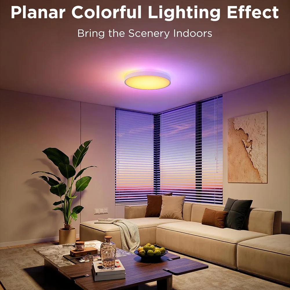 

【Party-Decoration】Smart Ceiling Light 4300LM, RGB LED Ceiling Light Fixture Works With Matter, Flush Mount Light Fixture, DIY Co