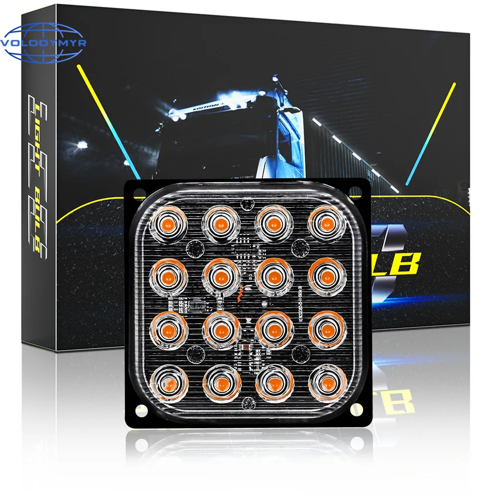 

Led Strobe Warning Light Strobe Grille Flash Truck Lamp Amber Traffic Light 12V 24V Round Car Light Square Side Maker Lights